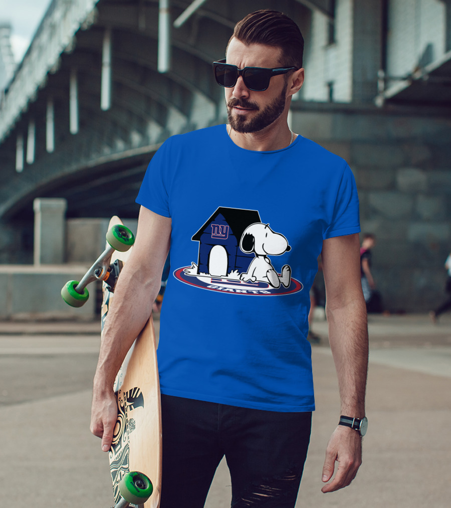 Snoopy New York Giants Football Fan Now And Forever T-Shirt