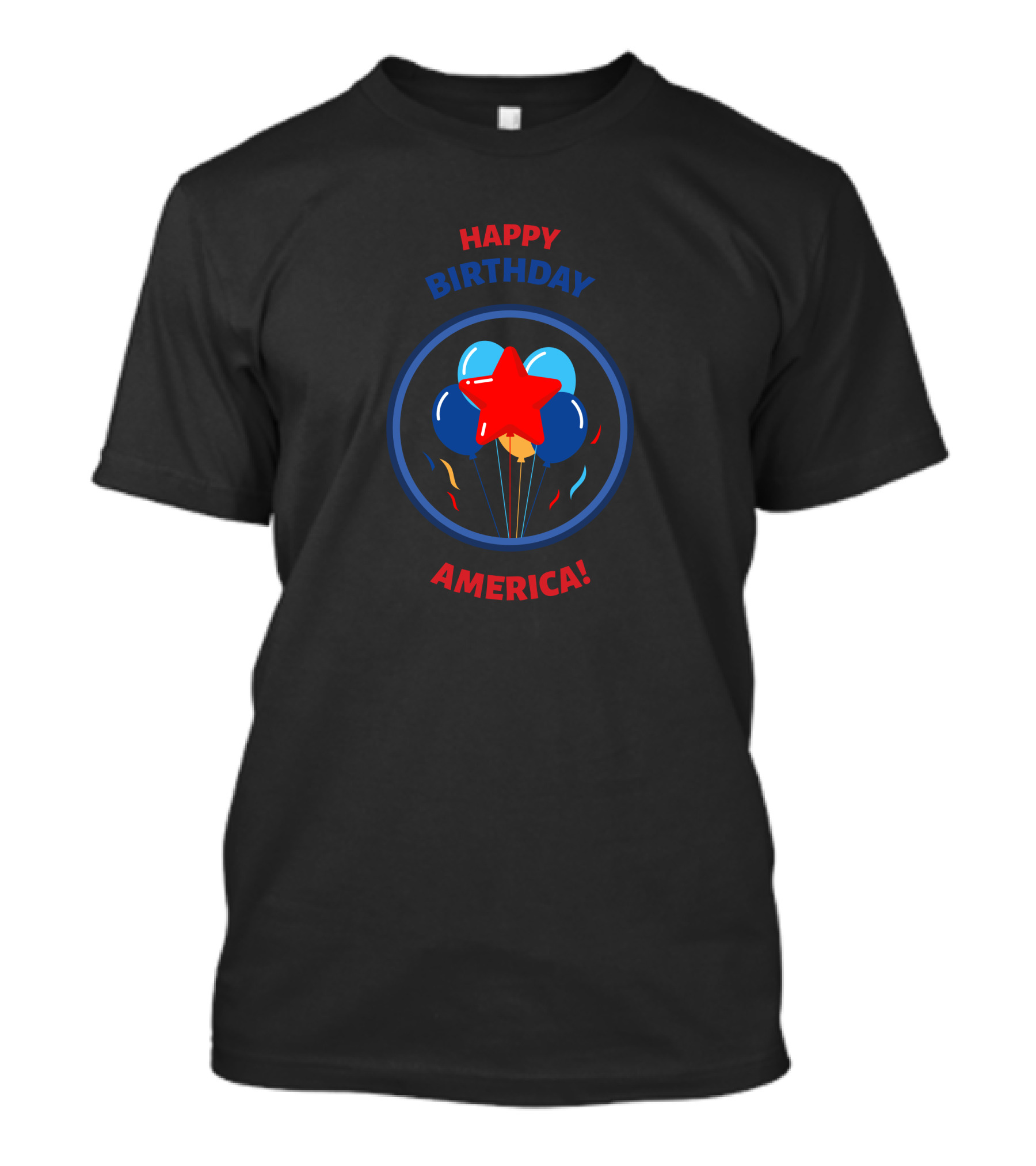 Happy Birthday America Red White And Blue Star Balloons T-Shirt
