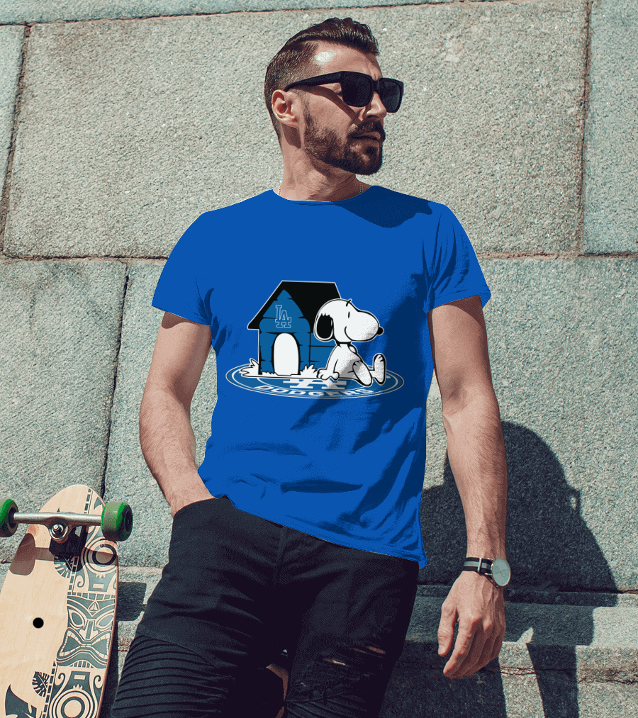Los Angeles Dodgers Baseball Fan Snoopy Now And Forever T-Shirt