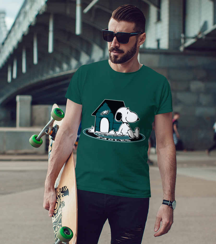 Philadelphia Eagles Snoopy Now And Forever Football Fan T-Shirt