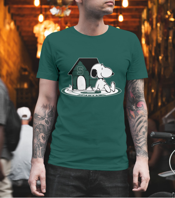 Michigan State Spartans Fan Now And Forever Snoopy Peanuts Doghouse T-Shirt Michigan State Spartans Fan Now And Forever Snoopy Peanuts Doghouse T-Shirt