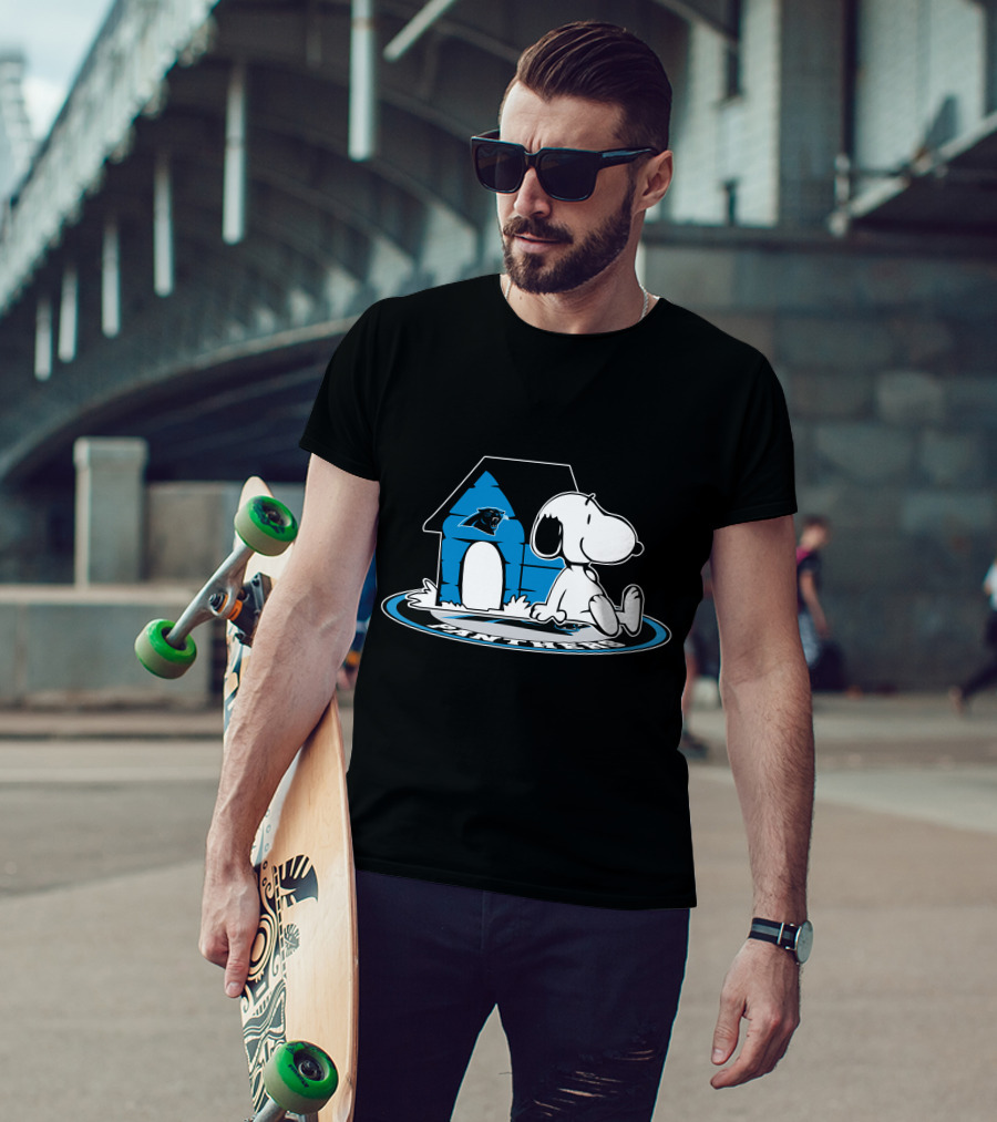 Carolina Panthers Snoopy Football Fan Now And Forever T-Shirt
