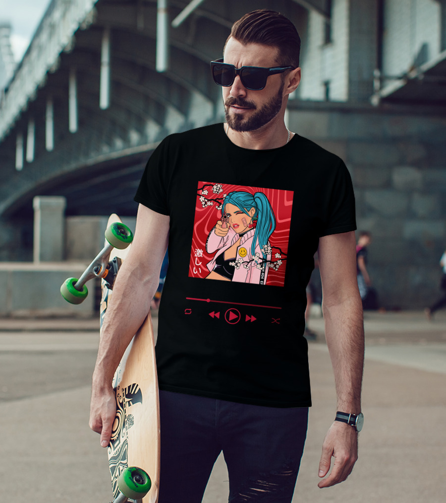 I Live For Danger Cherry Blossom Manga T-Shirt