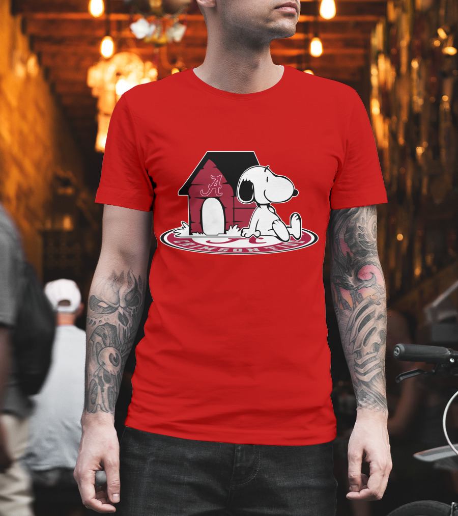 Crimson Tide Snoopy at Alabama Doghouse Fan Forever T-Shirt