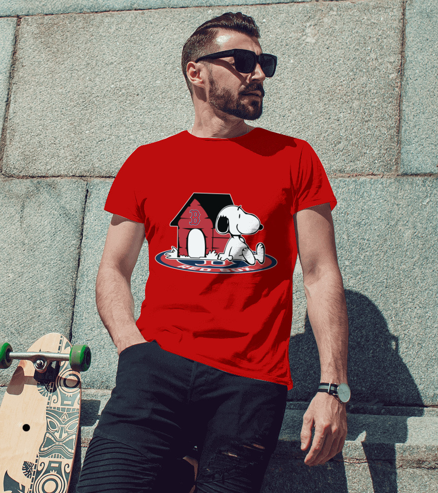 Boston Red Sox Snoopy Fan Now And Forever T-Shirt