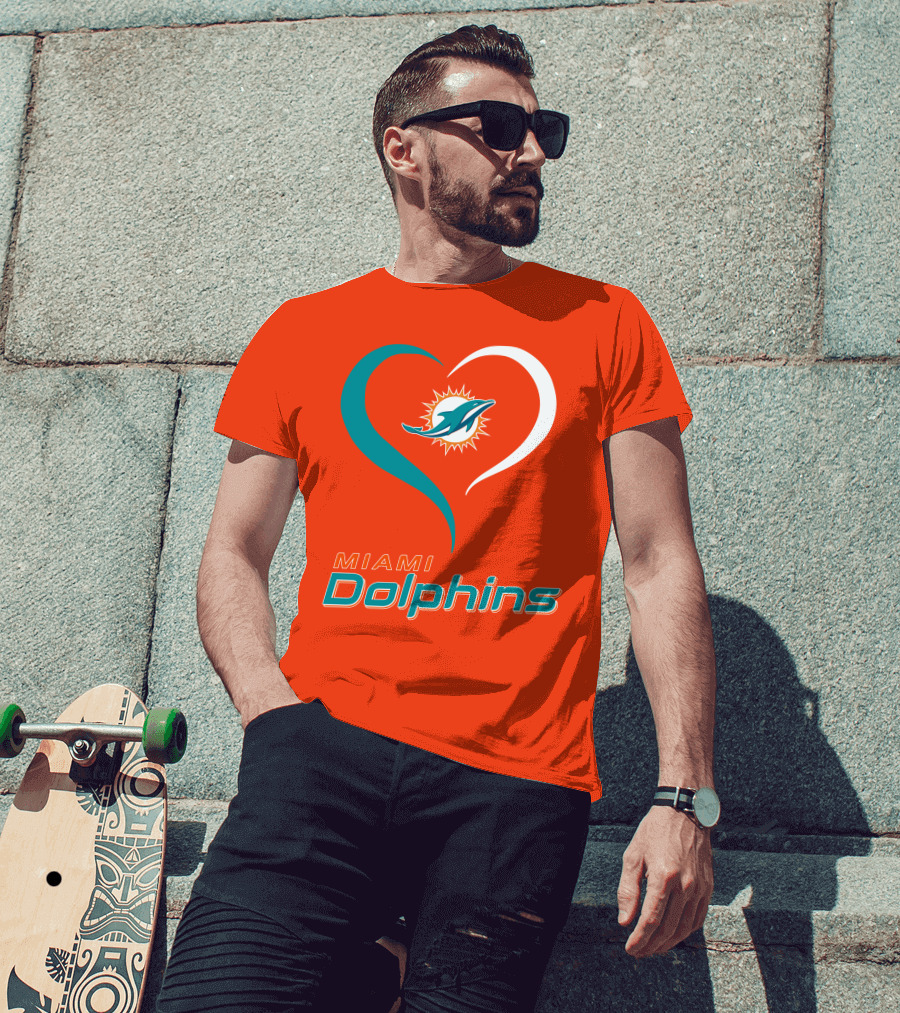 Miami Dolphins Heart T-Shirt