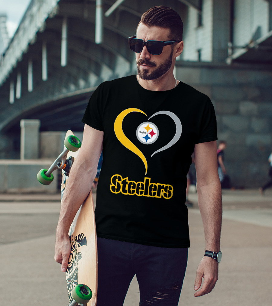 Steelers Heart Logo With Pittsburgh Steelers T-Shirt