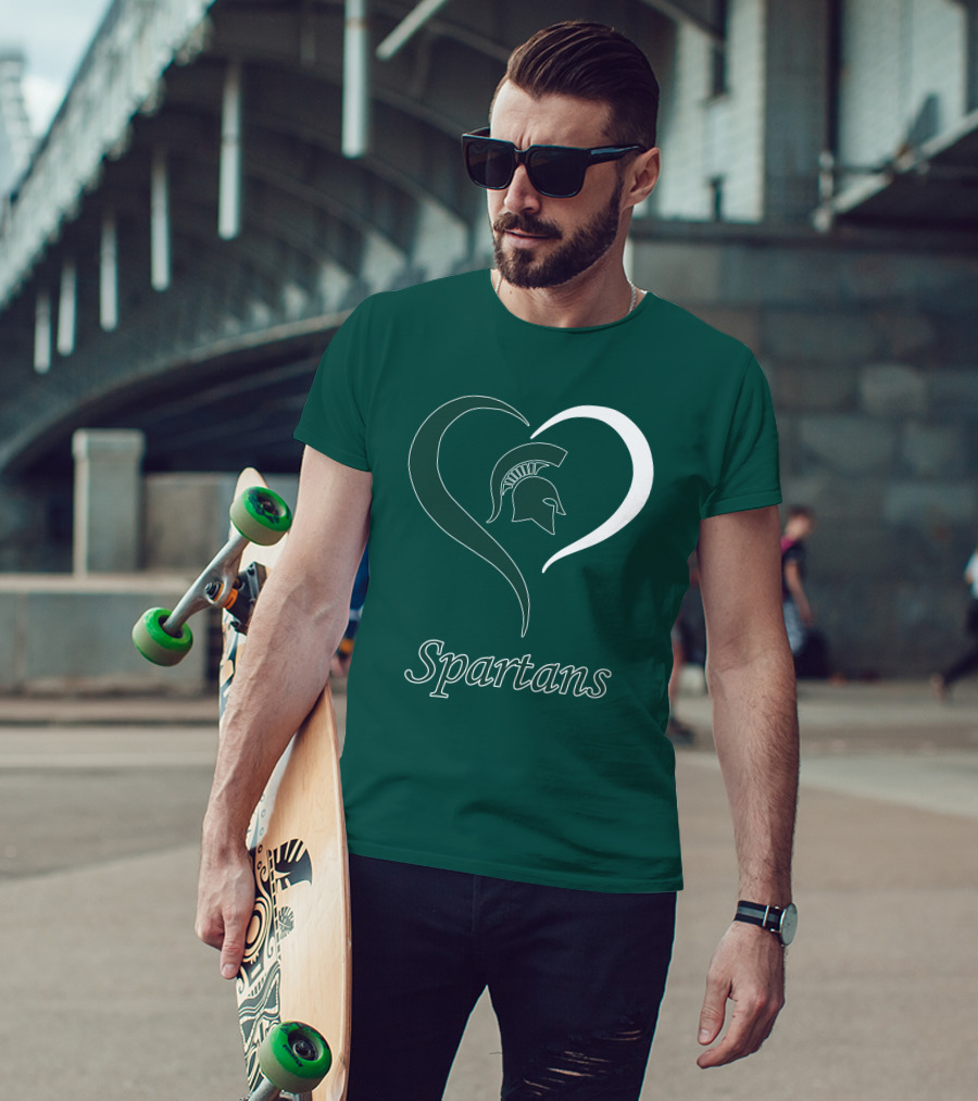 Spartans Heart Michigan State Spartan Helmet T-Shirt