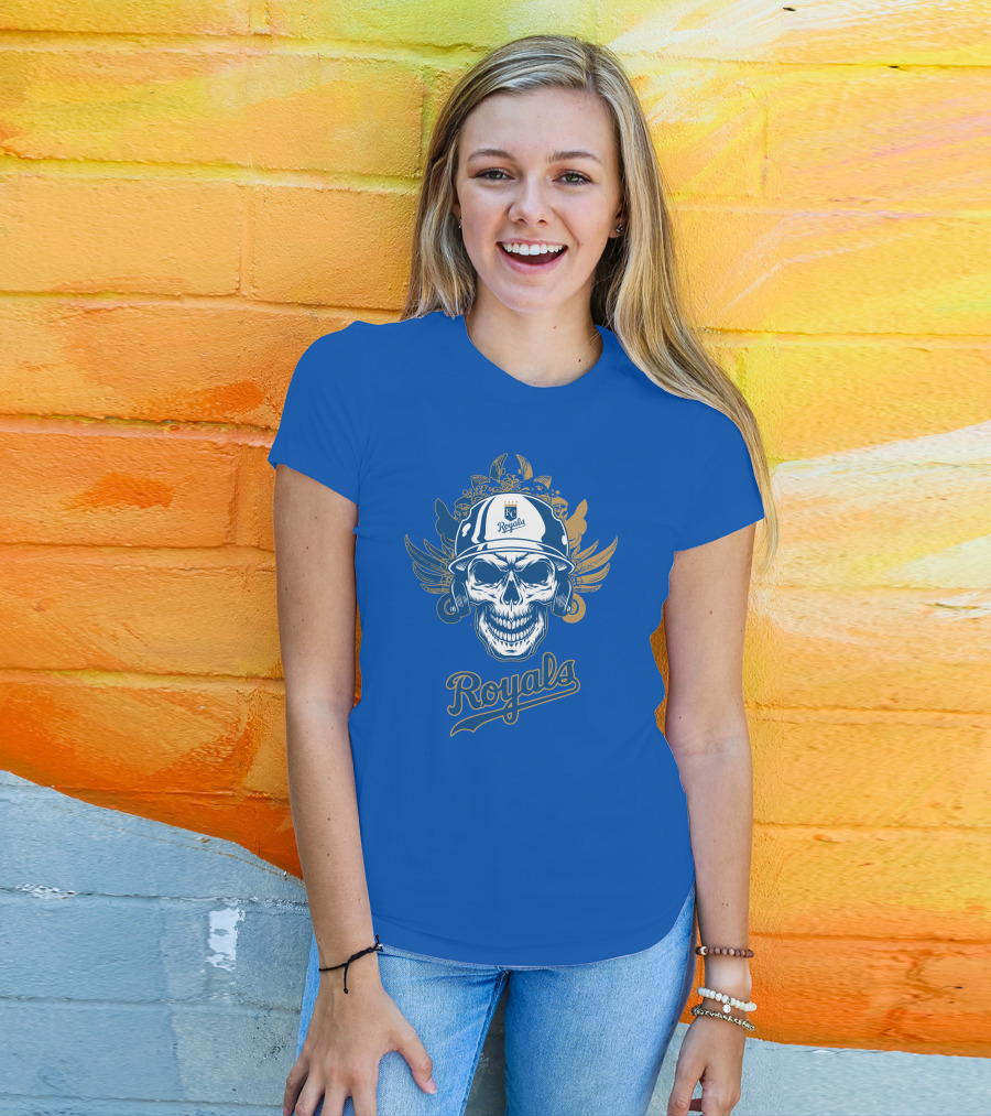 Kansas City Royals Skull Helmet T-Shirt