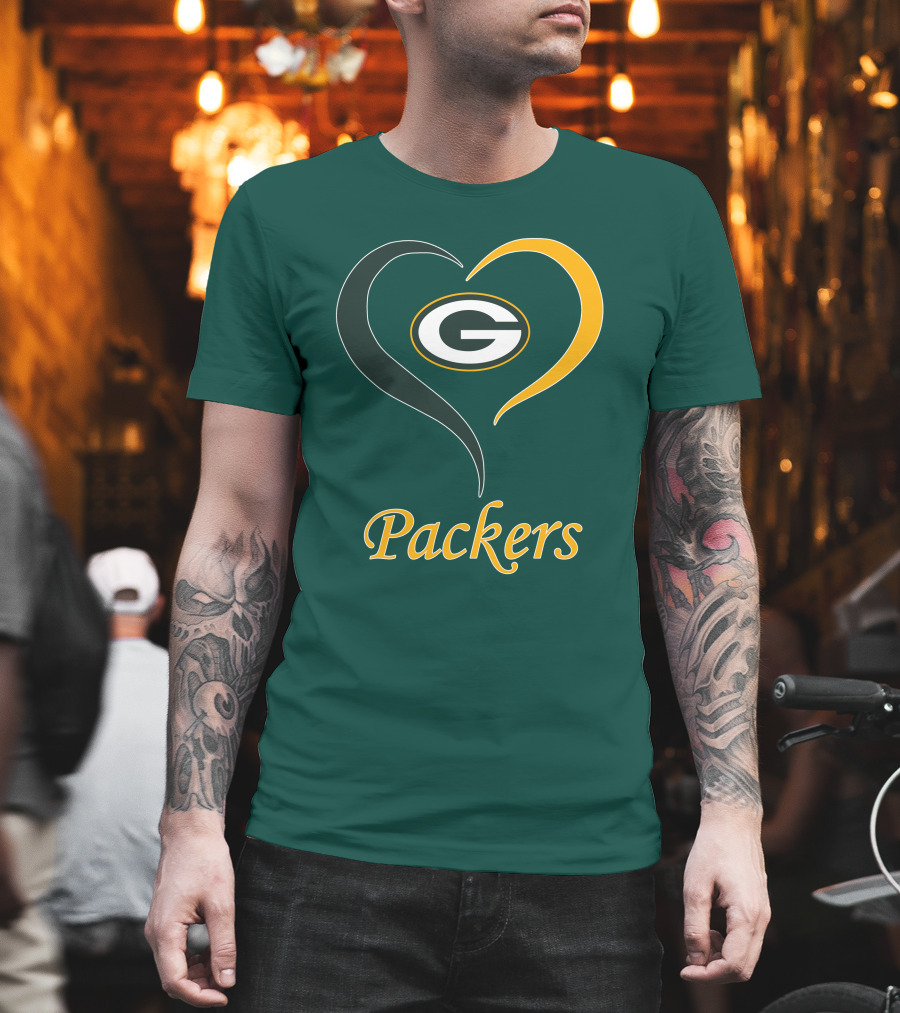 Green Bay Packers Heart Symbol Packers T-Shirt