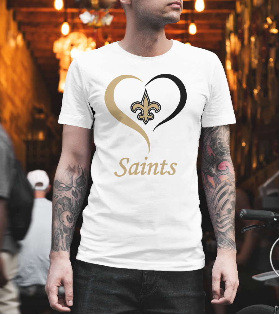 New Orleans Saints Heart Fleur-de-Lis T-Shirt