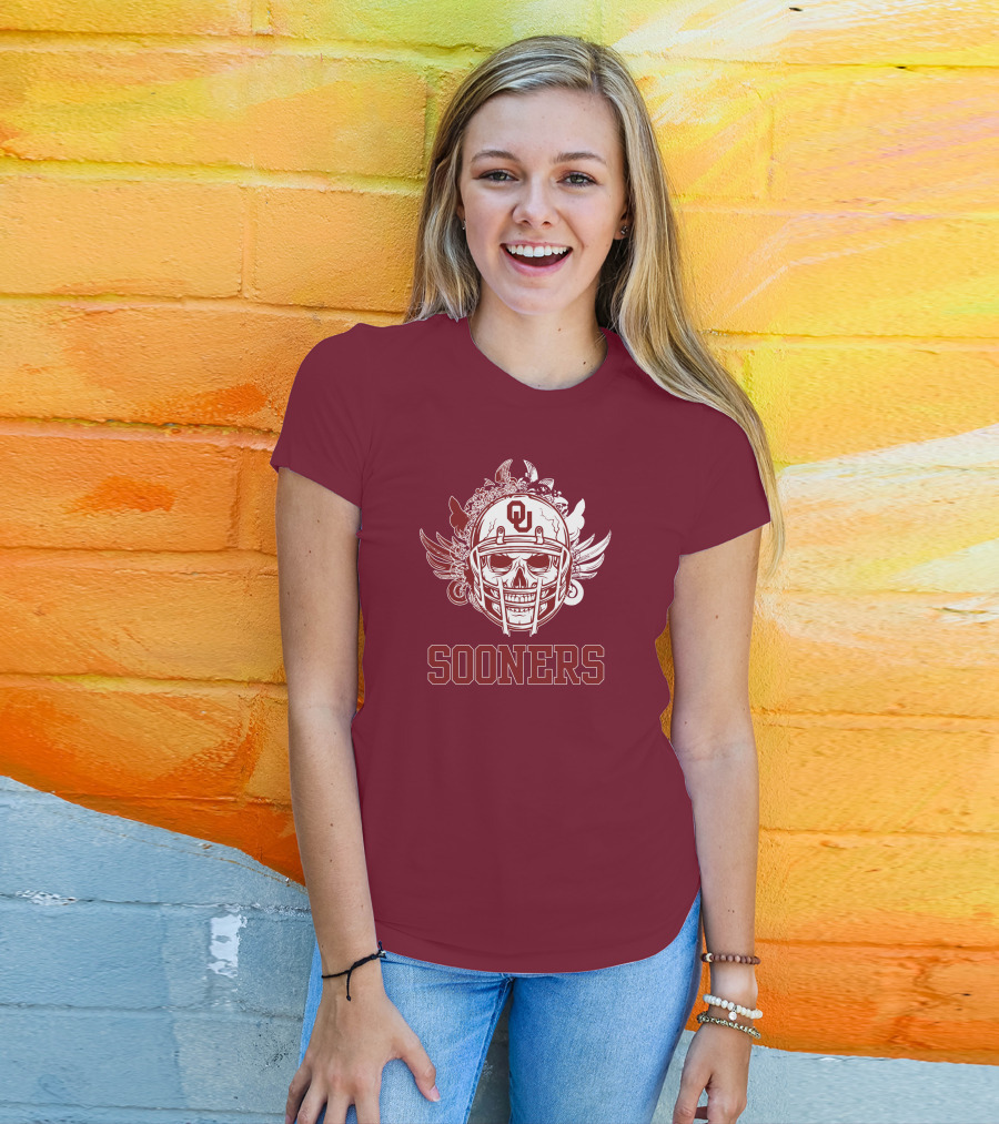 Sooners Skull Helmet OU T-Shirt