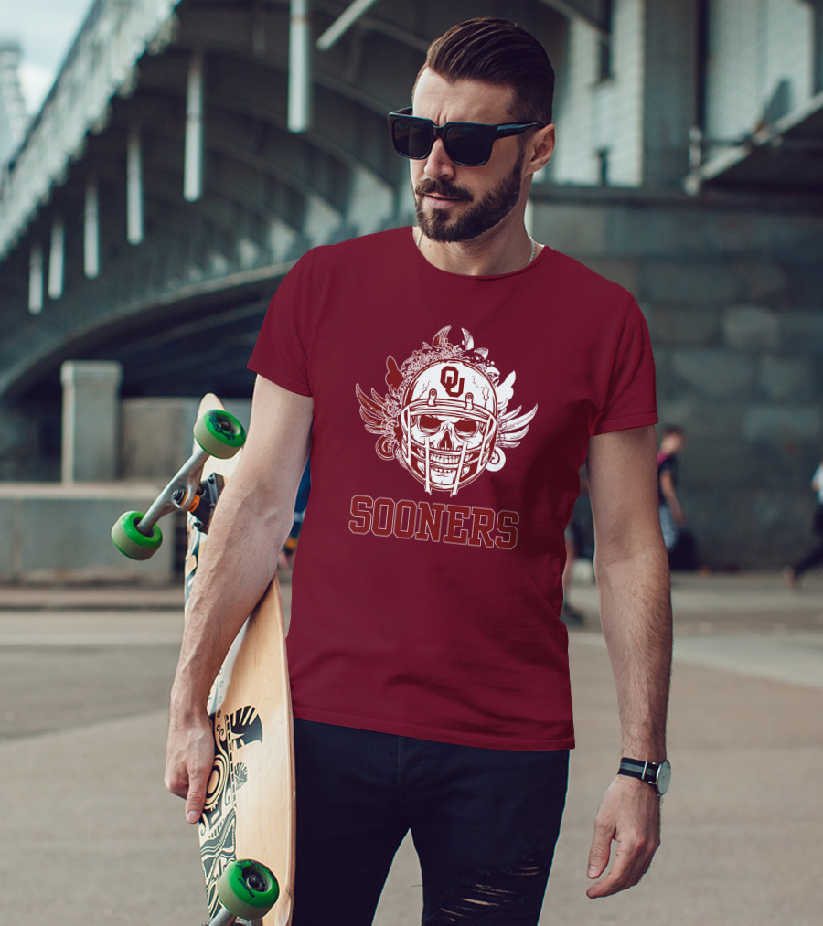 Sooners Skull Helmet OU T-Shirt