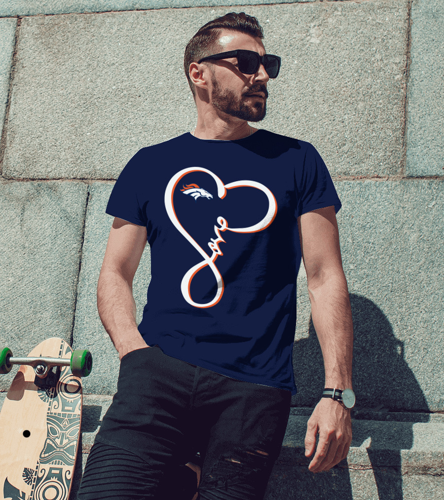 Love Heart Denver Broncos T-Shirt