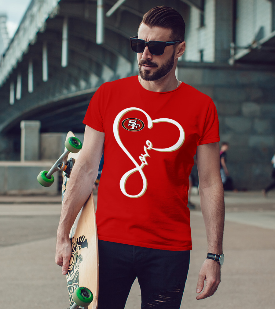 Love San Francisco 49ers Heart SF T-Shirt