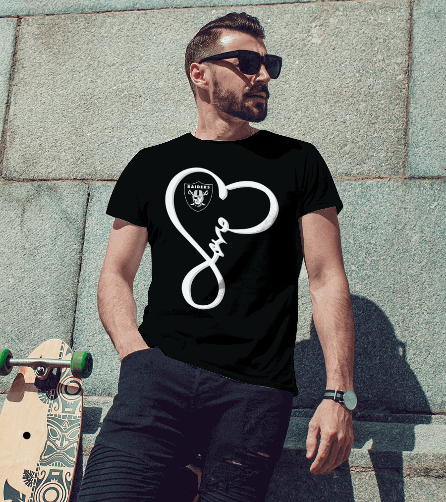 Love My Raiders Heart Design Las Vegas Raiders T-Shirt