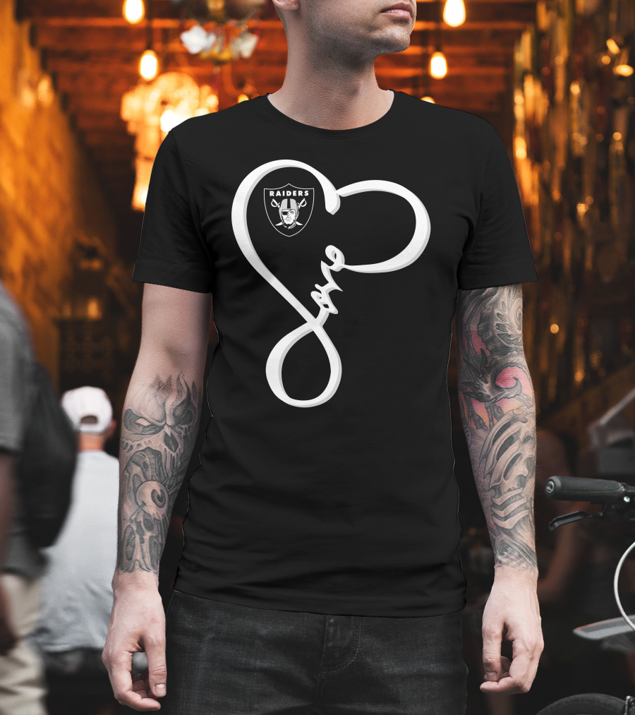 Love My Raiders Heart Design Las Vegas Raiders T-Shirt