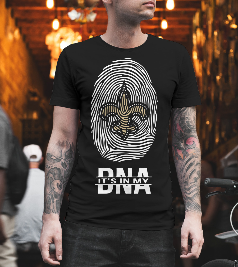 New Orleans Saints It's In My Dna Fingerprint Fleur-De-Lis T-Shirt