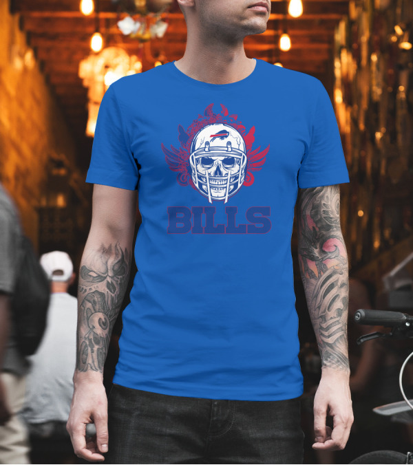Buffalo Bills Skull Helmet Wings T-Shirt Buffalo Bills Skull Helmet Wings T-Shirt