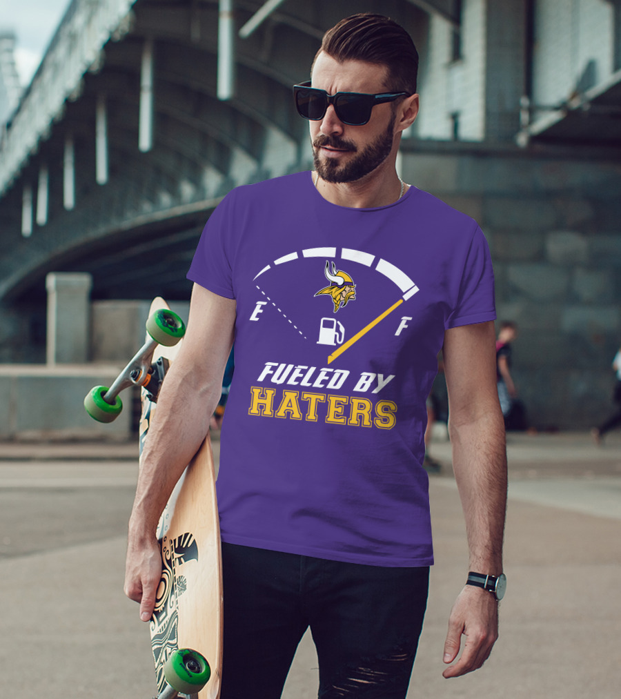 Minnesota Vikings Fueled By Haters Fuel Gauge Viking T-Shirt