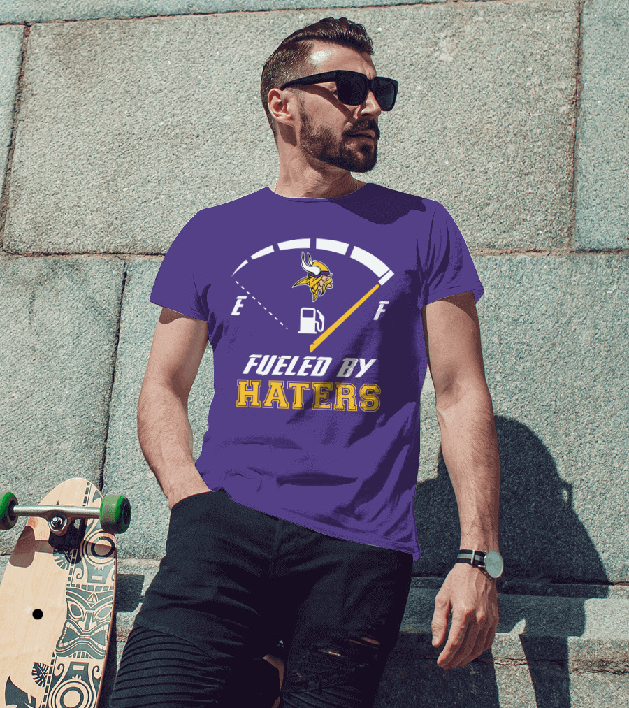 Minnesota Vikings Fueled By Haters Fuel Gauge Viking T-Shirt