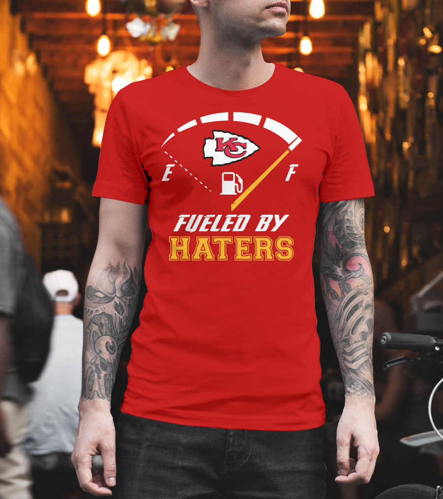 Kansas City Chiefs KC Logo Fueled By Haters Fuel Gauge T-Shirt