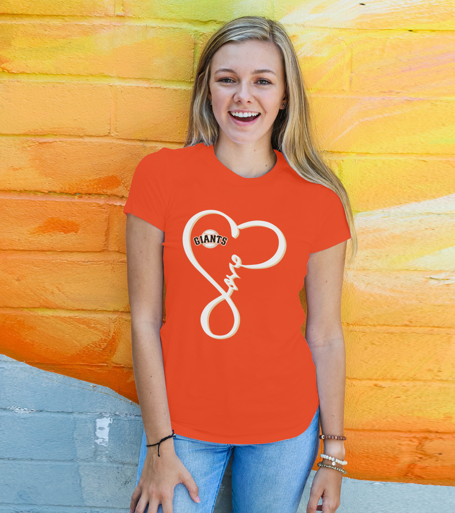 San Francisco Giants Love Heart Script T-Shirt