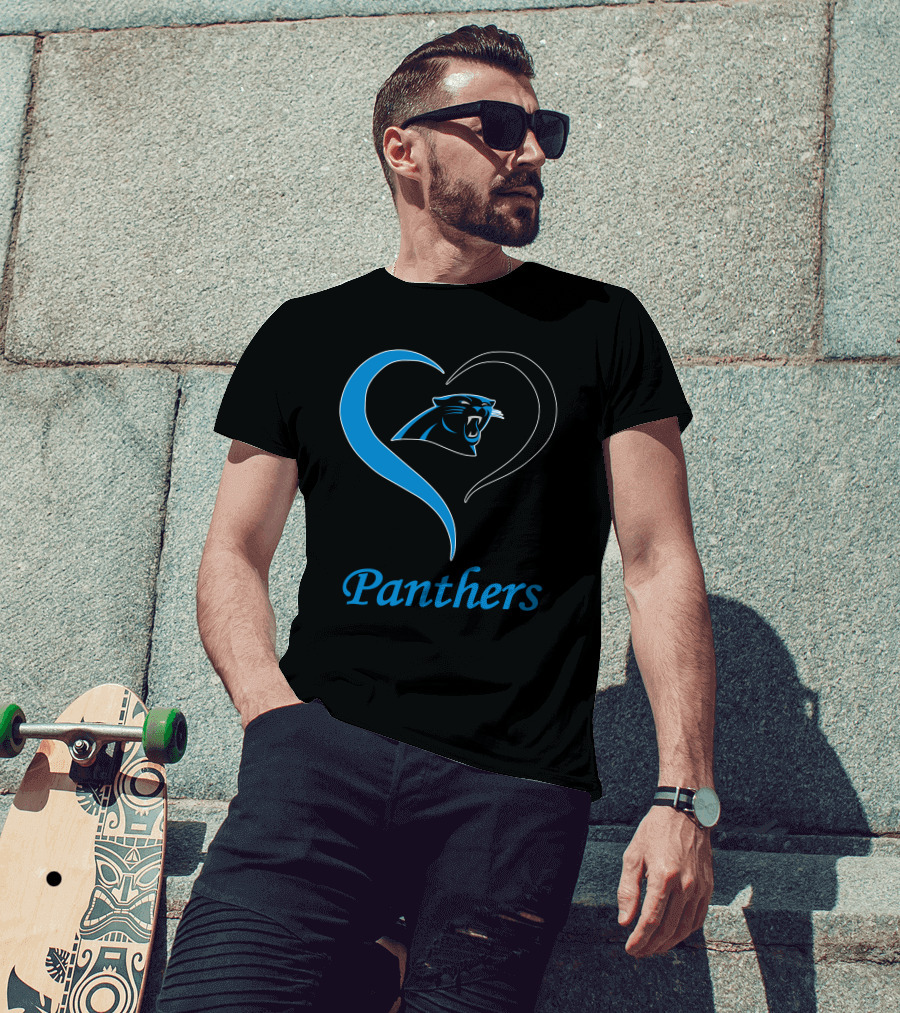 Panthers Logo Heart Symbol Carolina Panthers T-Shirt
