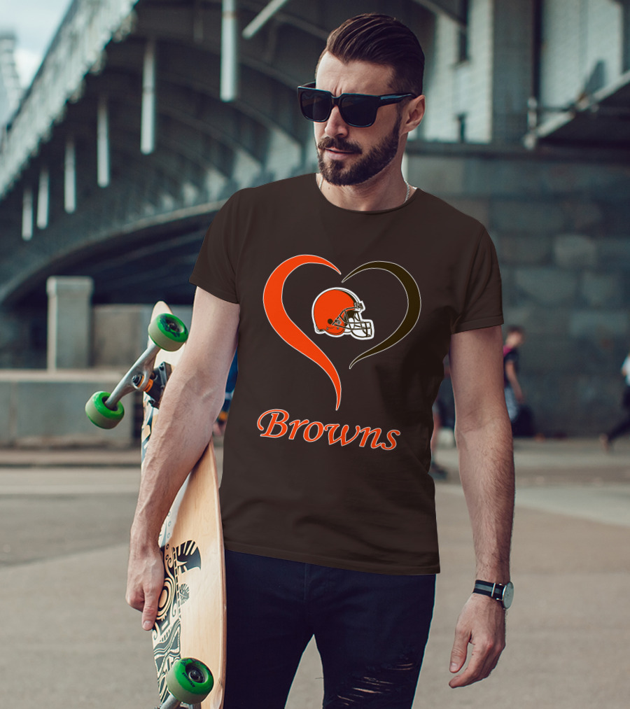 Cleveland Browns Heart Helmet Passion T-Shirt