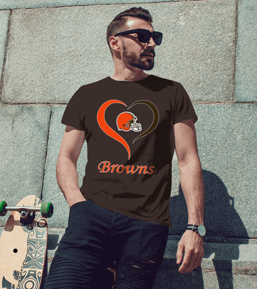 Cleveland Browns Heart Helmet Passion T-Shirt