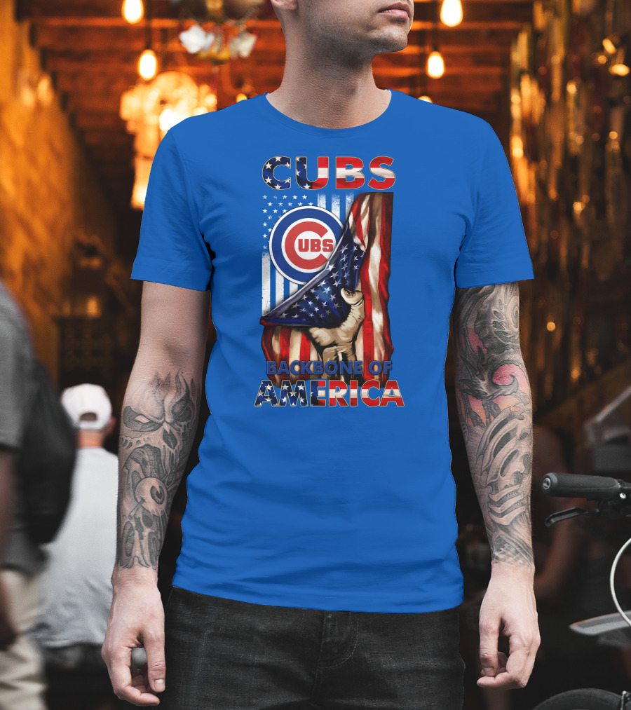 Cubs Backbone Of America American Flag T-Shirt