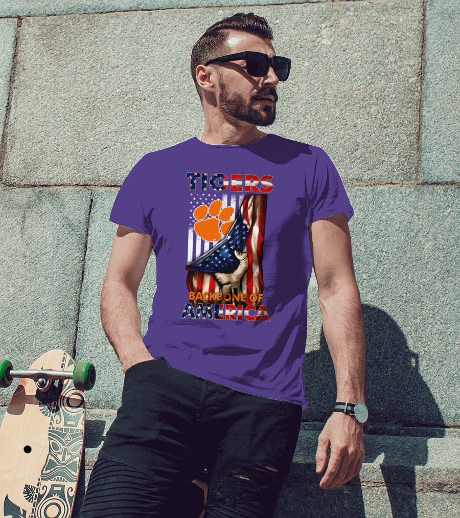 Tigers Claw American Flag Backbone Of America T-Shirt