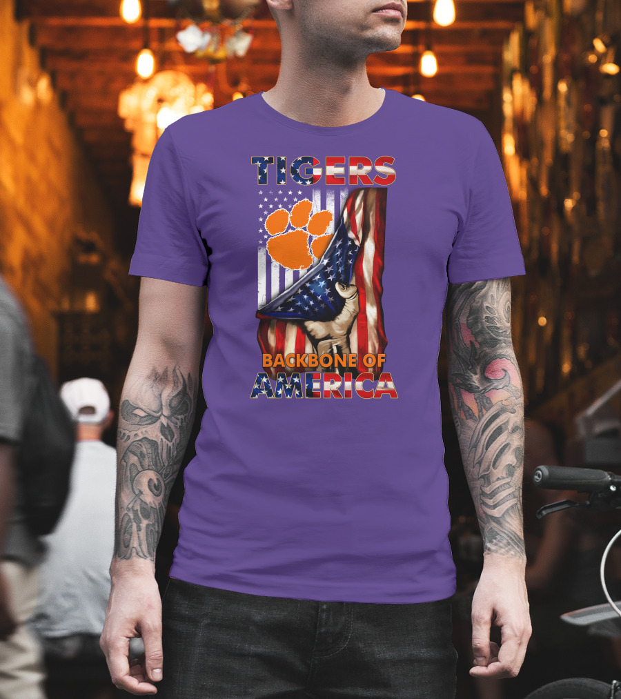Tigers Claw American Flag Backbone Of America T-Shirt