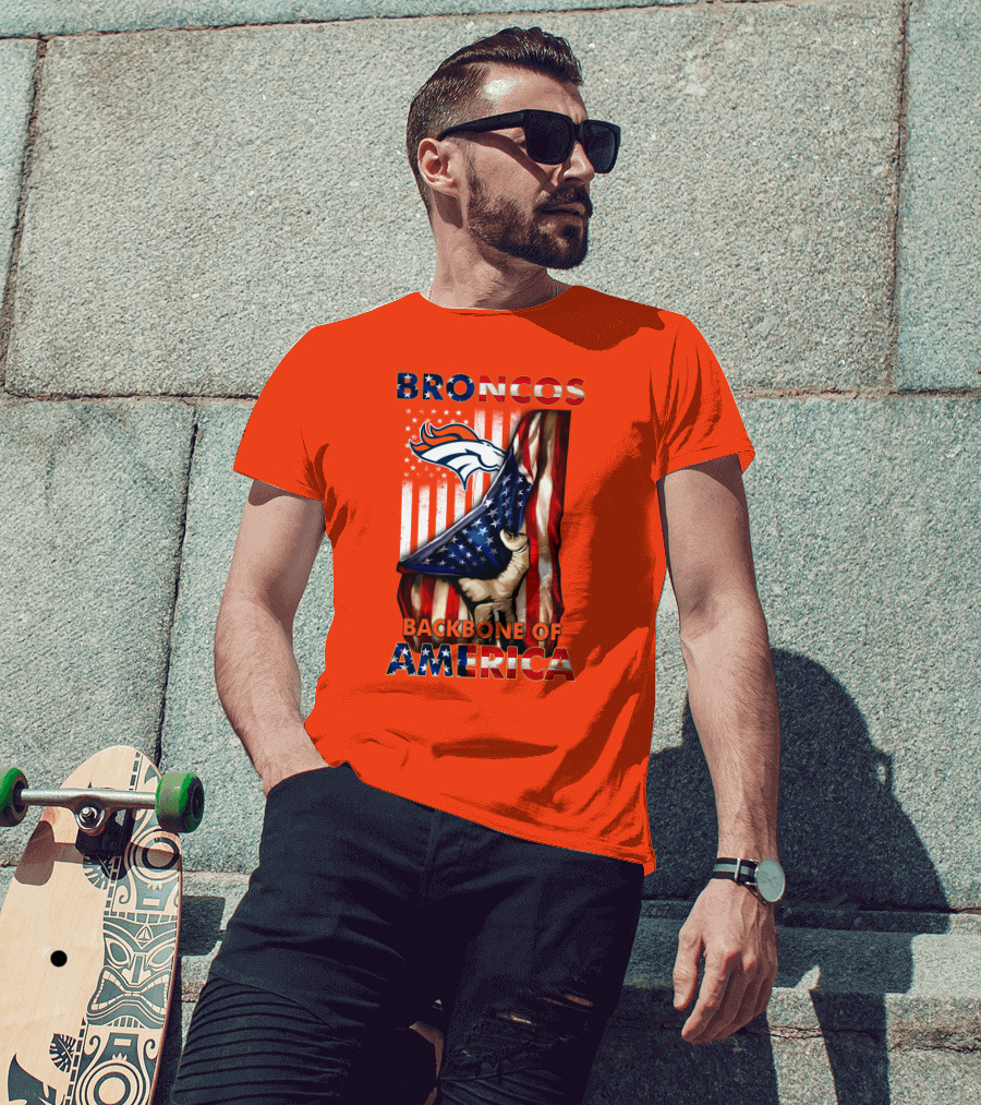Broncos Backbone Of America Flag T-Shirt