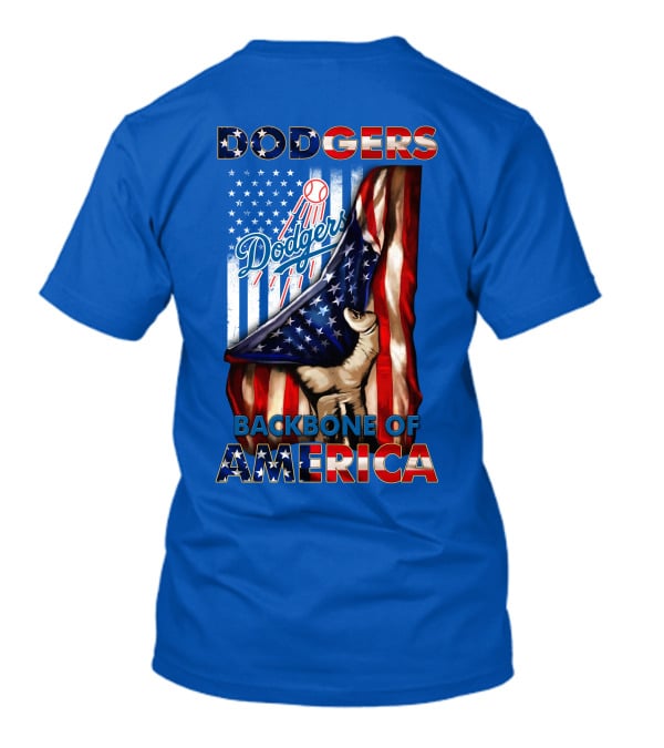Dodgers Backbone Of America American Flag Patriotism T-Shirt