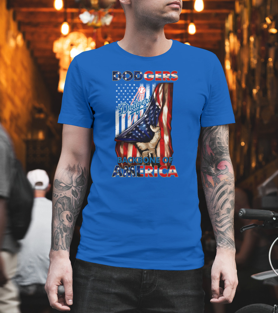 Dodgers Backbone Of America American Flag Patriotism T-Shirt