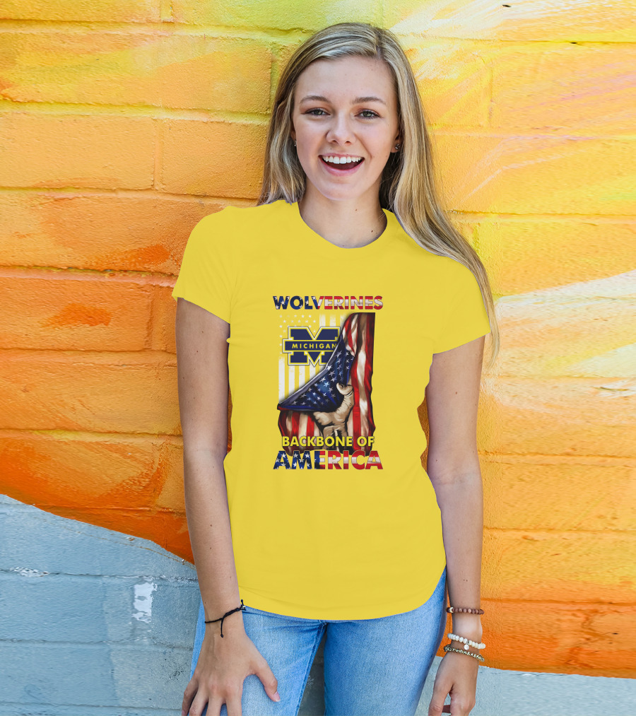 Wolverines Michigan Backbone Of America Stars And Stripes T-Shirt