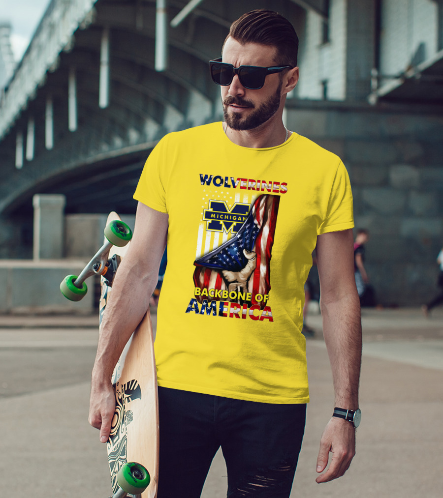 Wolverines Michigan Backbone Of America Stars And Stripes T-Shirt