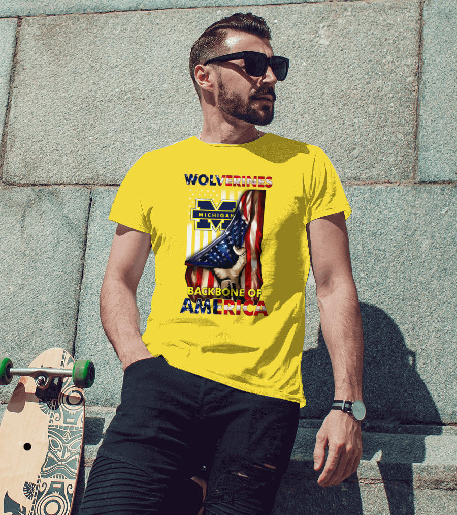Wolverines Michigan Backbone Of America Stars And Stripes T-Shirt