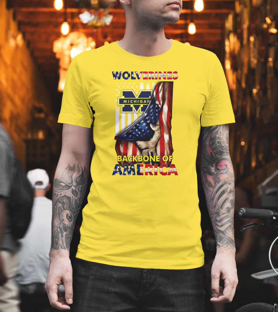 Wolverines Michigan Backbone Of America Stars And Stripes T-Shirt