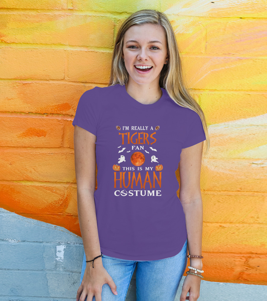 I'm Really A Clemson Tigers Fan This Is My Human Costume T-Shirt