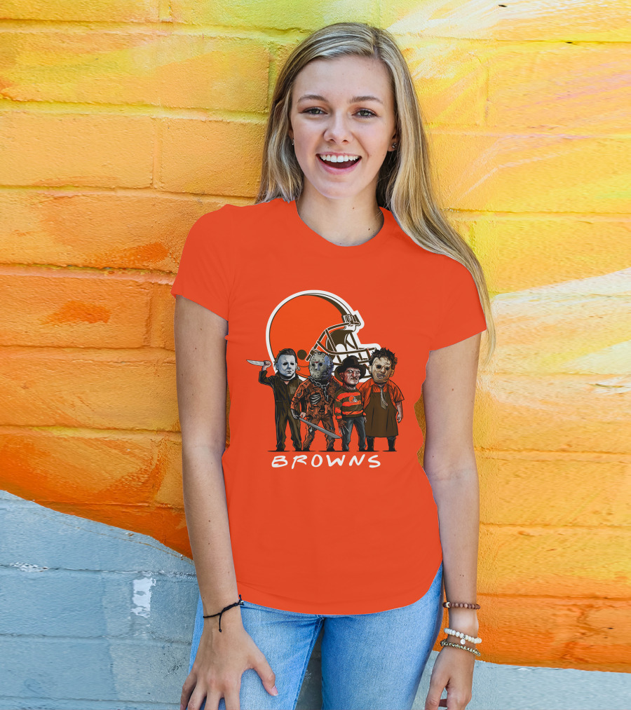 Cleveland Browns Halloween The Slasher Squad Browns T-Shirt