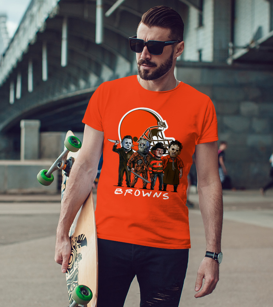 Cleveland Browns Halloween The Slasher Squad Browns T-Shirt