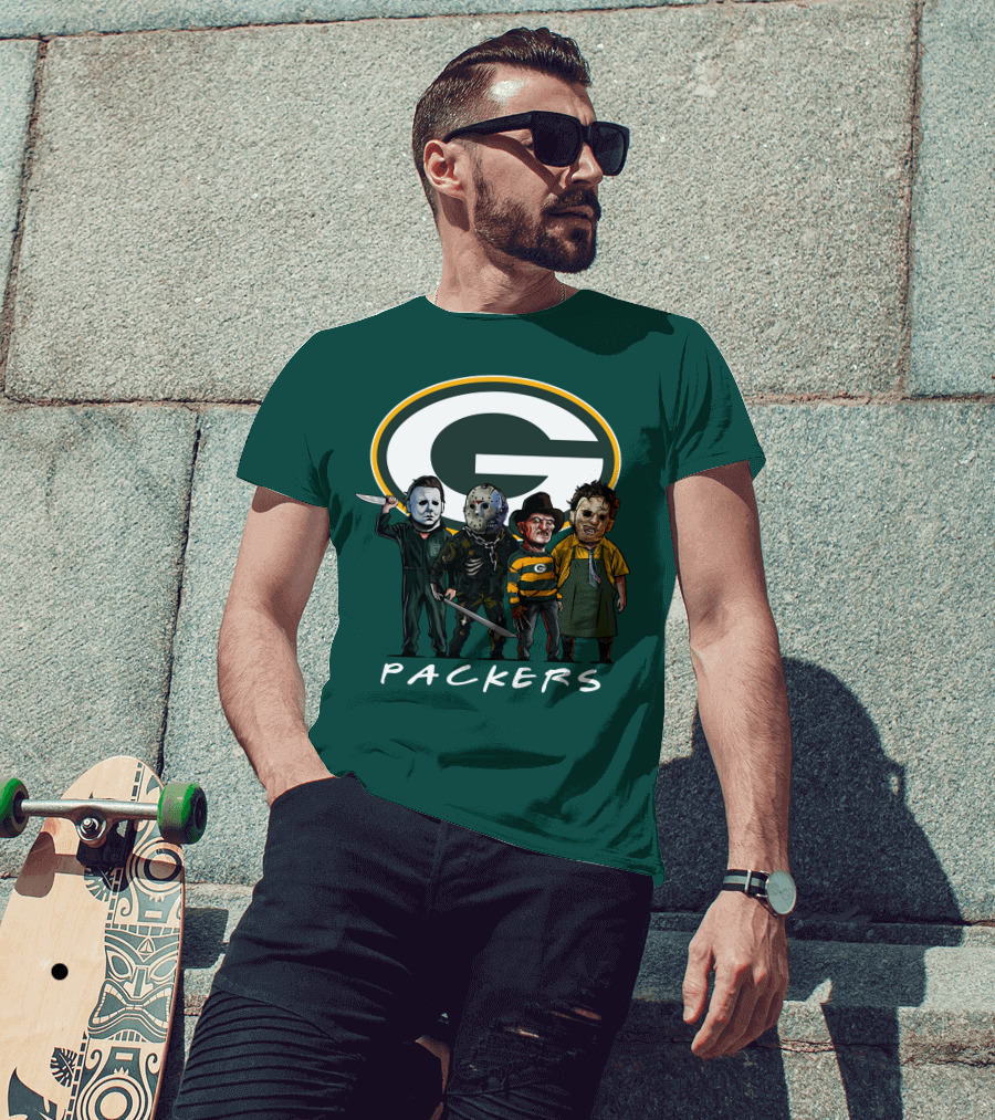 Green Bay Packers Halloween Horror Characters Squad T-Shirt