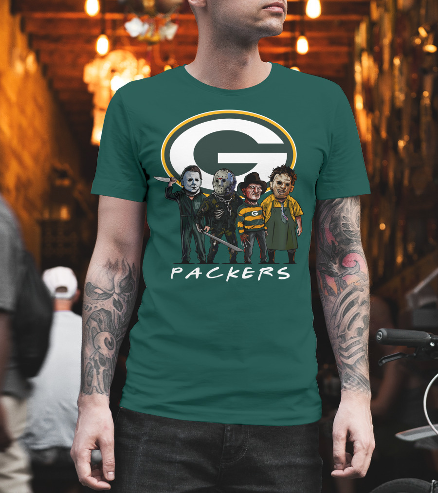 Green Bay Packers Halloween Horror Characters Squad T-Shirt