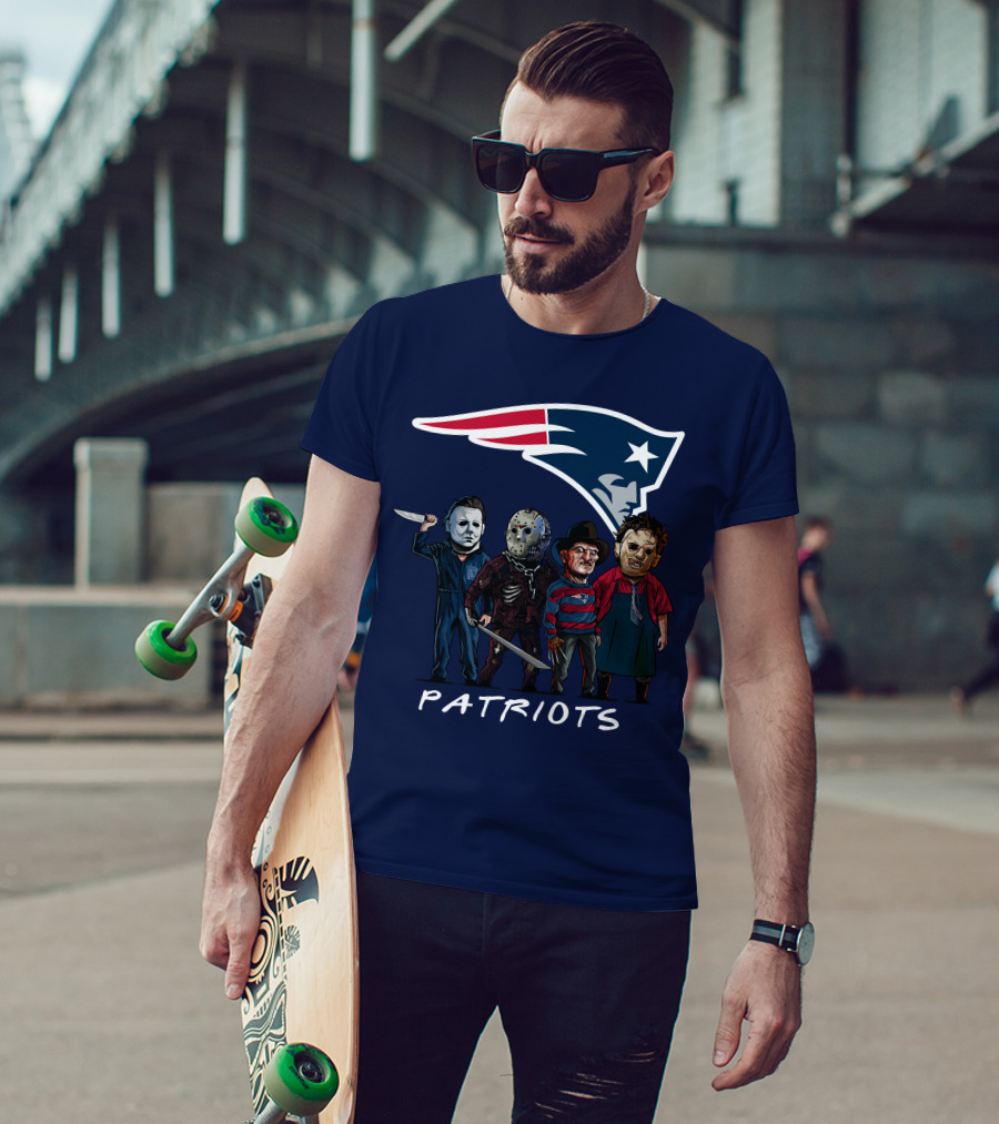 New England Patriots Halloween Horror Slasher Squad Team T-Shirt