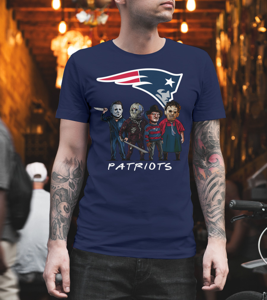 New England Patriots Halloween Horror Slasher Squad Team T-Shirt