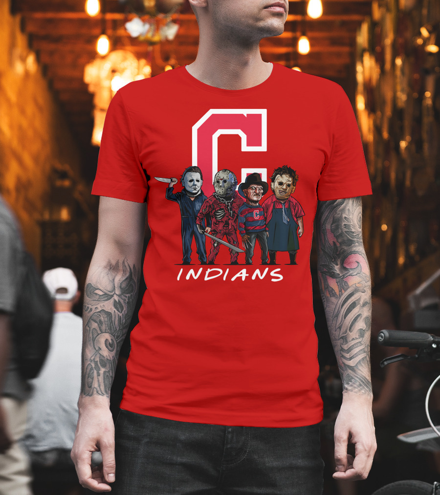Cleveland Indians Halloween Horror Icons Slashers Crossover T-Shirt