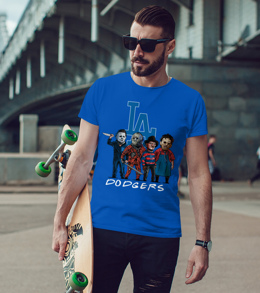 Los Angeles Dodgers Halloween Horror Icons Team T-Shirt