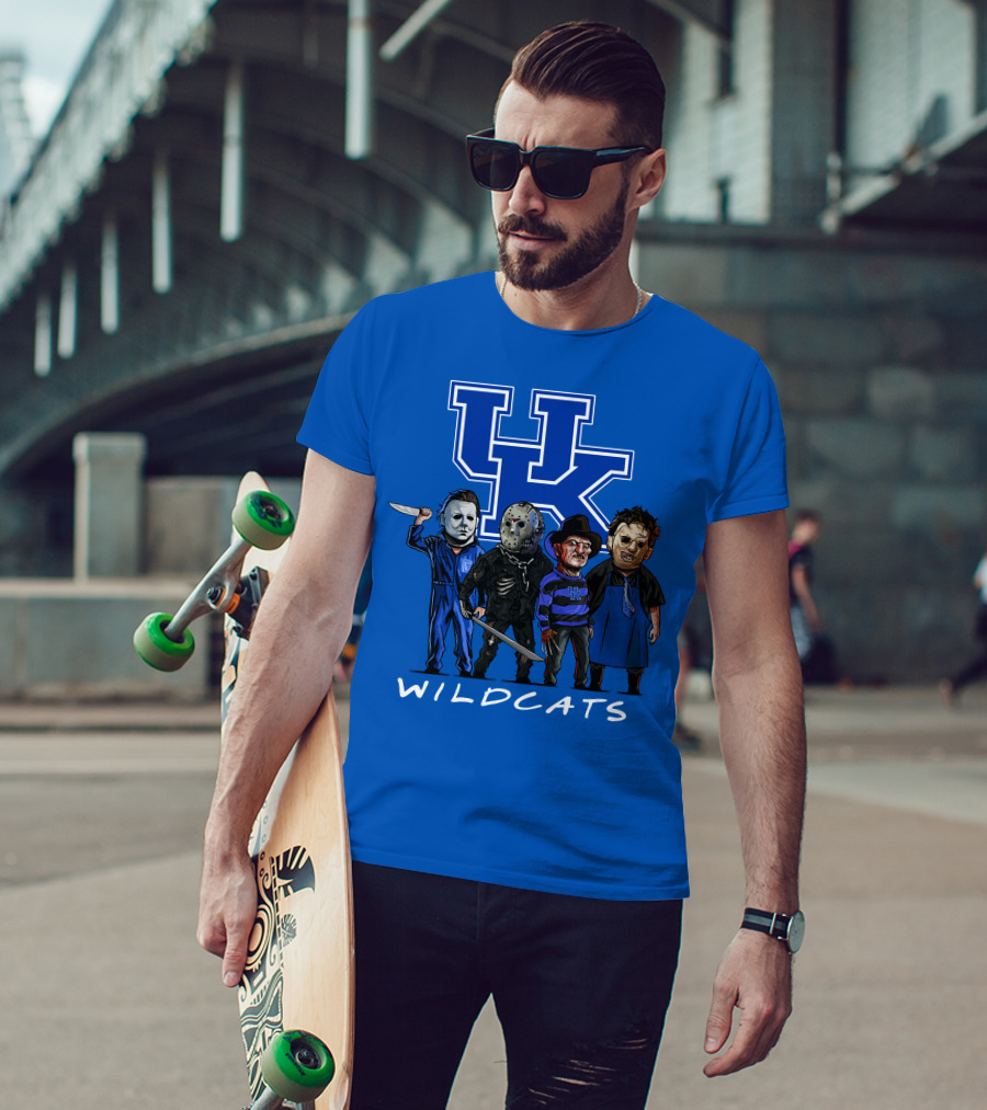 Kentucky Wildcats Halloween Horror Characters Team Up With Iconic Slashers T-Shirt